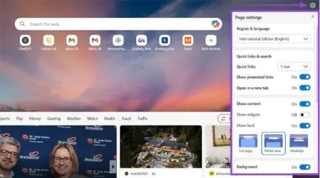 شخصی‌سازی Microsoft Edge, سفارشی‌سازی مرورگر اج
