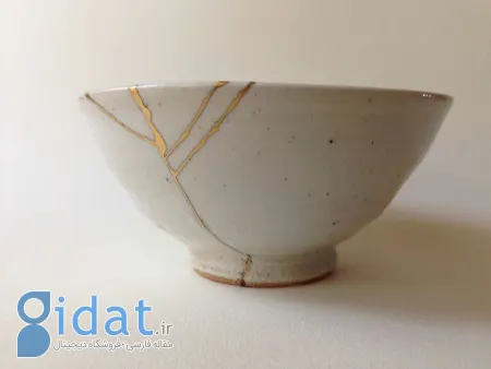 کینتسوگی ژاپنی, ترمیم سفال با طل