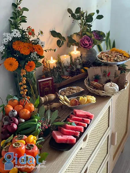 سفره شب یلدا امسال,طریقه چیدن سفره شب یلدا,طرز چیدن کرسی شب یلدا