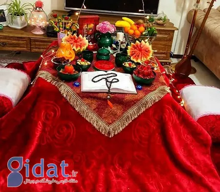 چیدمان سفره شب یلدا,چیدمان سفره یلدا,طریقه چیدن سفره شب یلدا