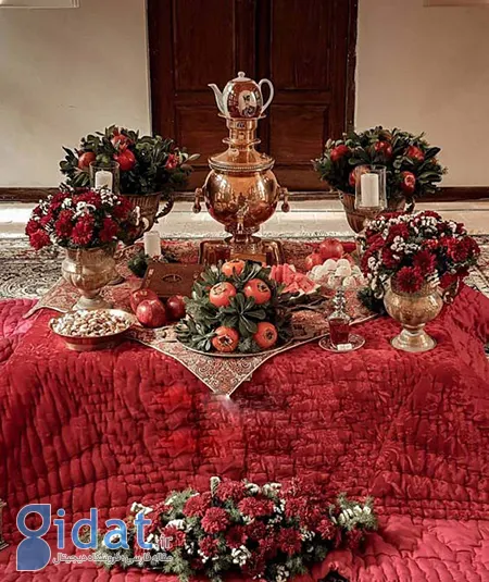 چینش سفره شب یلدا,چیدن کرسی شب یلدا,طریقه چیدن سفره شب یلدا