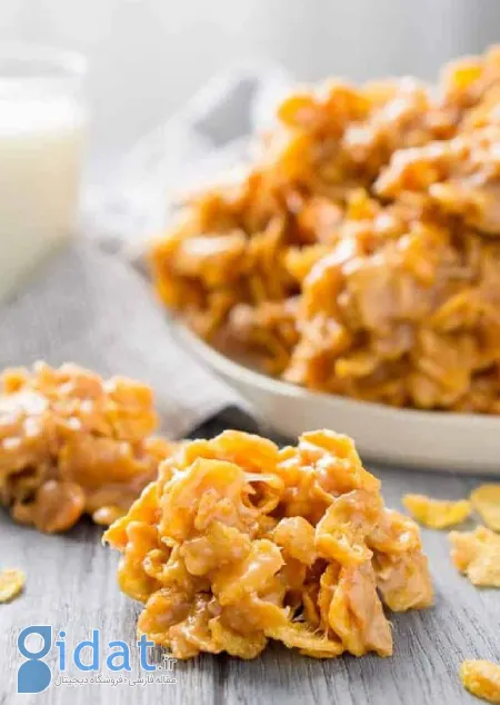 طرز تهیه کوکی های کره بادام زمینی و کورن فلکس