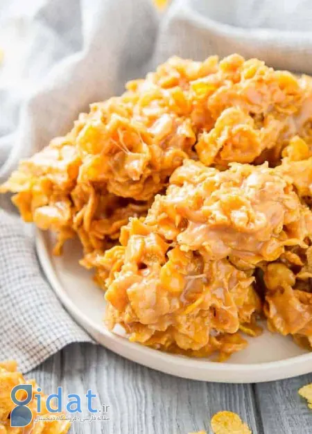 روش درست کردن کوکی های کره بادام زمینی و کورن فلکس