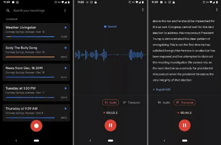 Google Recorder ، برنامه ضبط صدا گوگل در اندروید, ضبط صدای زنده در Pixel 3 با برنامه Recorder