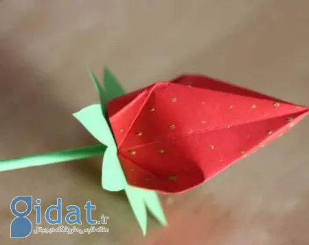 آموزش ساخت توت فرنگی با کاغذ