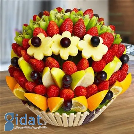 میوه آرایی جدید,تصاویر میوه آرایی,آموزش میوه آرایی شب یلدا