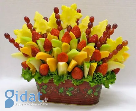 آموزش مرحله به مرحله میوه آرایی,میوه آرایی اناناس,چیدمان میوه آرایی