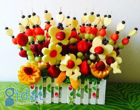 چیدمان میوه آرایی,میوه آرایی روی هندوانه,میوه آرایی و آجیل شب یلدا