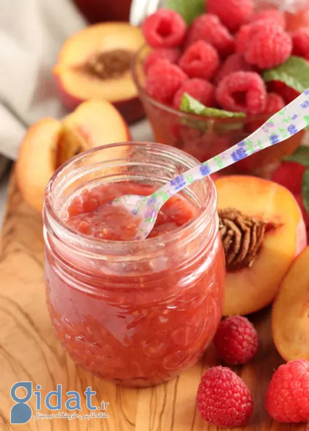 آموزش پخت مربا تمشک و هلو