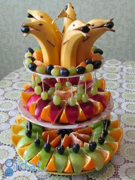 میوه آرایی آناناس ساده,میوه آرایی اناناس,آموزش مرحله به مرحله میوه آرایی