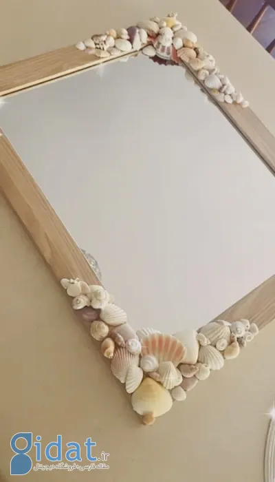 تزیین آینه با صدف,ایده تزیین آینه با صدف