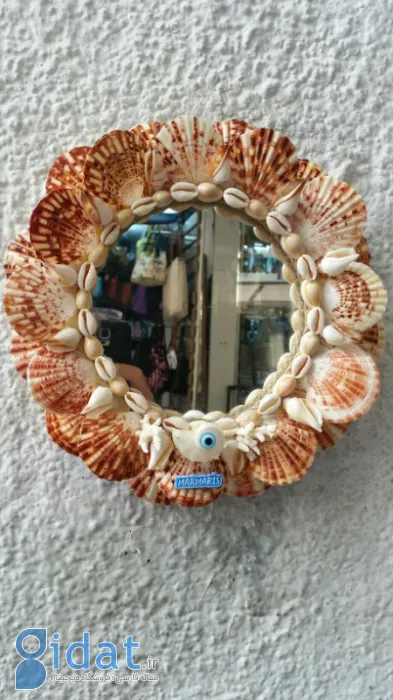 تزیین آینه با صدف,ایده تزیین آینه با صدف