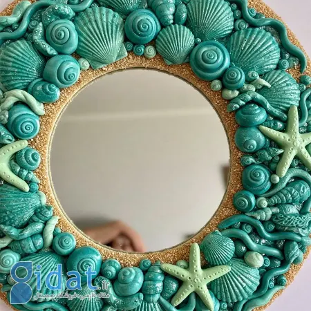 تزیین آینه با صدف,ایده تزیین آینه با صدف