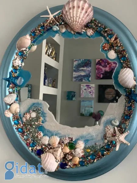 تزیین آینه با صدف,ایده تزیین آینه با صدف