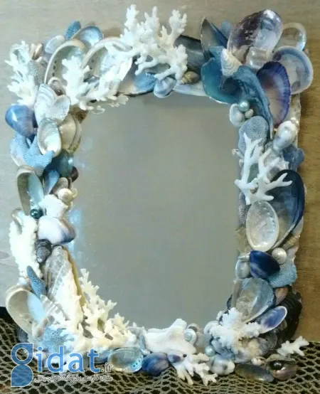 تزیین آینه با صدف,ایده تزیین آینه با صدف