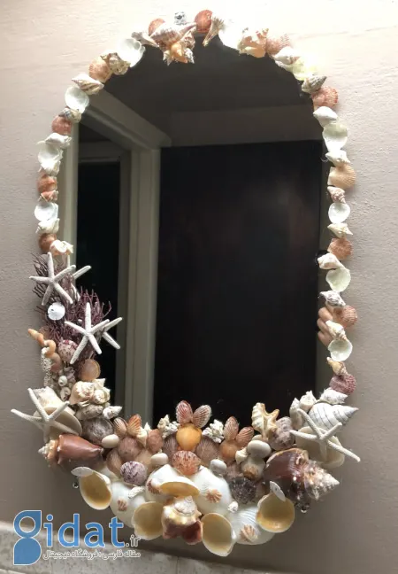 تزیین آینه با صدف؛ ایده ای زیبا و ساحلی برای دکوراسیون منزل