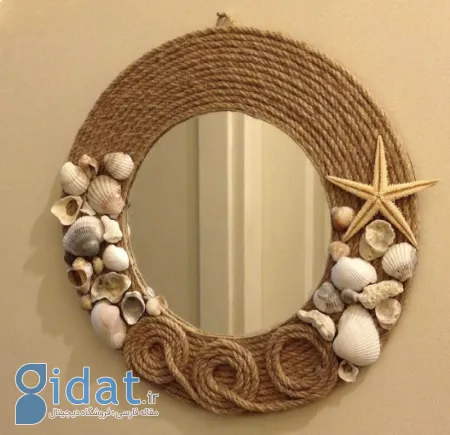تزیین آینه با صدف,ایده تزیین آینه با صدف