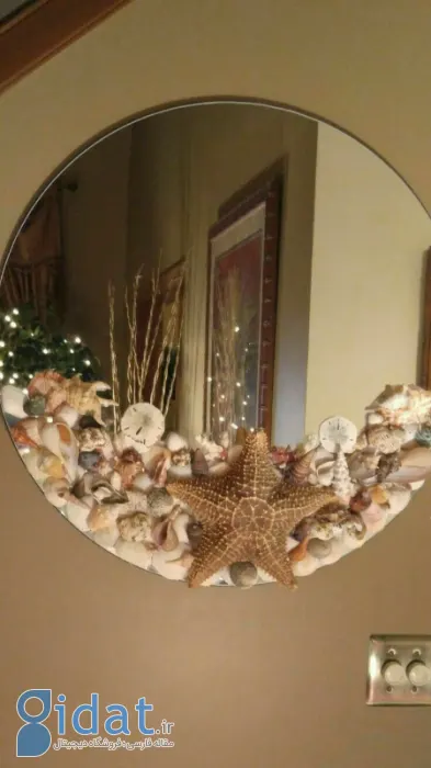 تزیین آینه با صدف,ایده تزیین آینه با صدف