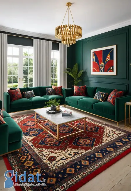 نمونه هایی از فرش های دستباف ایرانی در دکور مدرن