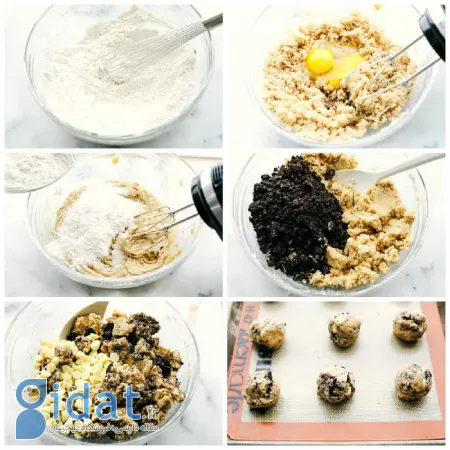 مواد لازم برای کوکی های اورئو با شکلات سفید