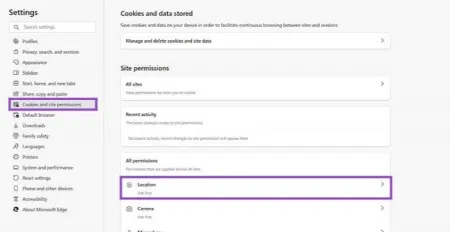 پنهان کردن موقعیت مکانی در Edge, چگونه موقعیت مکانی خود را در Edge پنهان کنیم