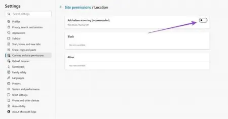 پنهان کردن موقعیت مکانی در Edge, چگونه موقعیت مکانی خود را در Edge پنهان کنیم