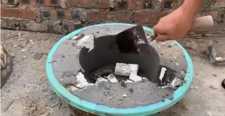 آموزش ساخت گلدان بزرگ, گلدان بتنی