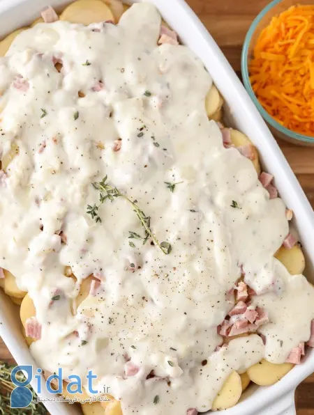 طرز پخت سیب زمینی تنوری و ژامبون