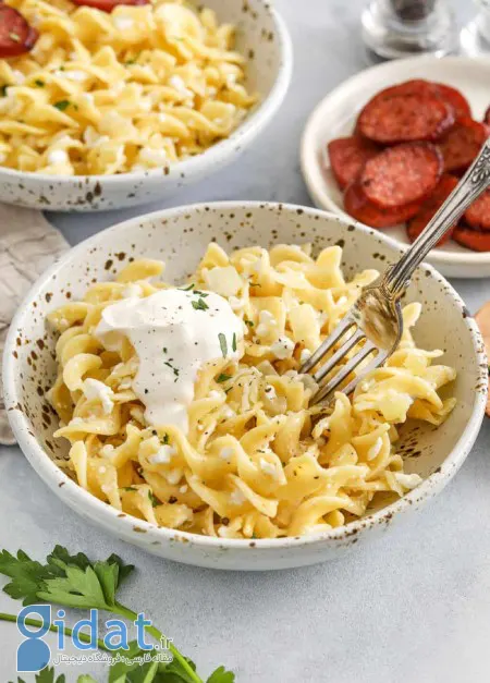 طرز تهیه نودل و پنیر کاتیج