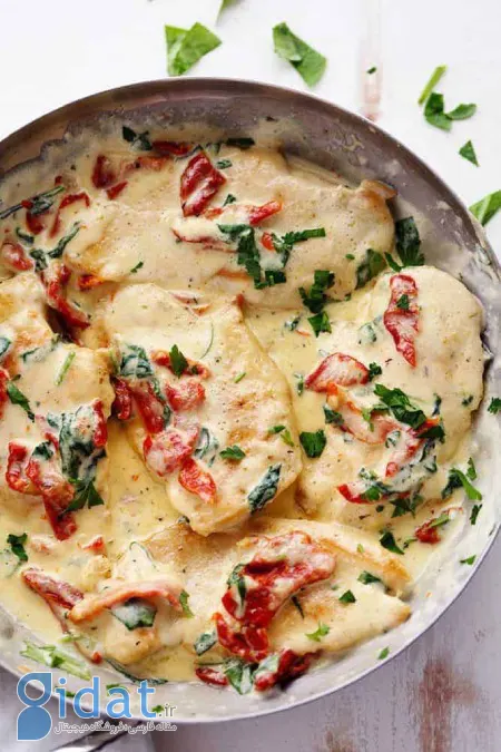 طرز تهیه مرغ خامه‌ای توسکانی