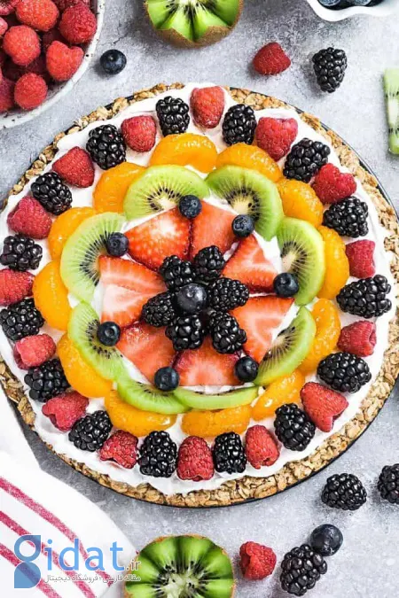 طرز تهیه پیتزا میوه ای گرانولا، یک صبحانه سالم و جذاب