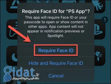 قفل کردن برنامه‌ها در iOS 18, قفل برنامه‌ها با Face ID یا Touch ID در iOS 18