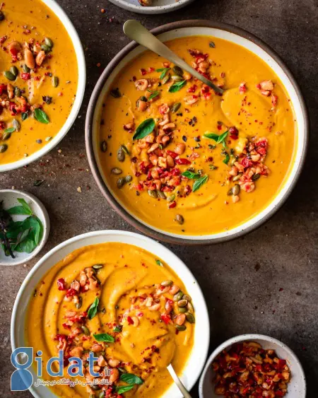 طرز تهیه سوپ کدو حلوایی تایلندی