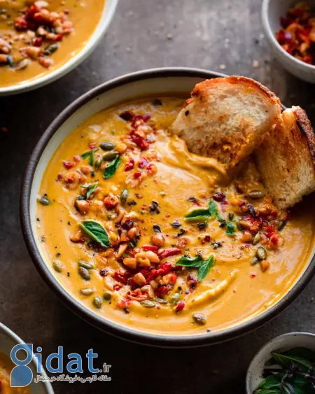 مراحل درست کردن سوپ کدو تنبل تایلندی