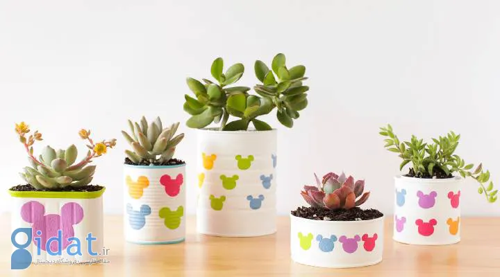 گلدان از قوطی کنسرو