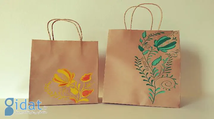 پاکتهای کاغذی رنگ آمیزی شده