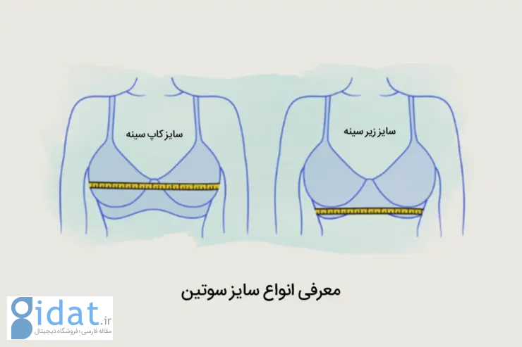 اندازه گیری سایز زیر سینه و سایز کاپ سینه