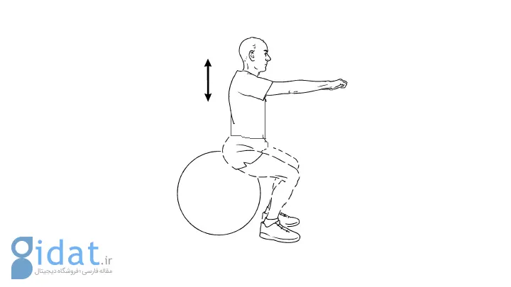 نیمه اسکوات یا نیمه اسکات با توپ جیم بال