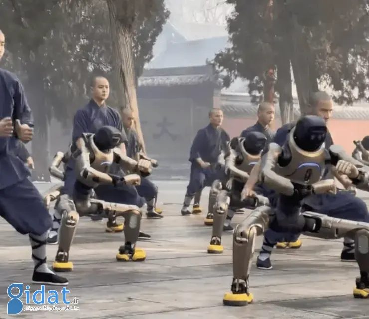 حرکات رزمی ربات‌های انسان‌نما در معبد شائولین