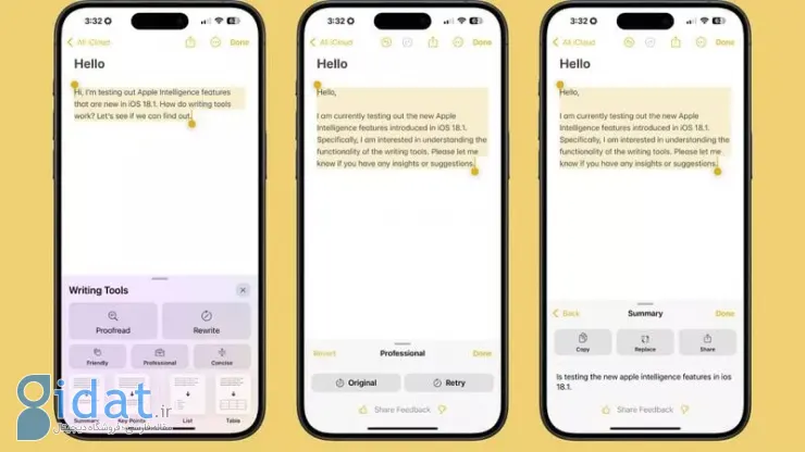 کدام قابلیت‌های Apple Intelligence در بتای توسعه‌دهندگان iOS 18.1 وجود دارد؟