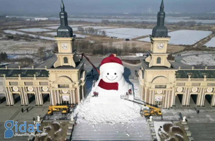 بزرگترین آدم برفی سال ۲۰۲۵ در چین ساخته شد [تماشا کنید]