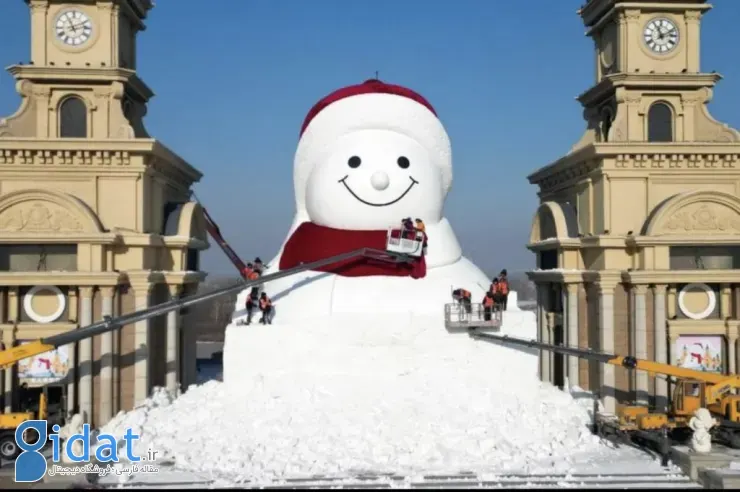 آدم برفی ساخته شده در شهر هاربین چین