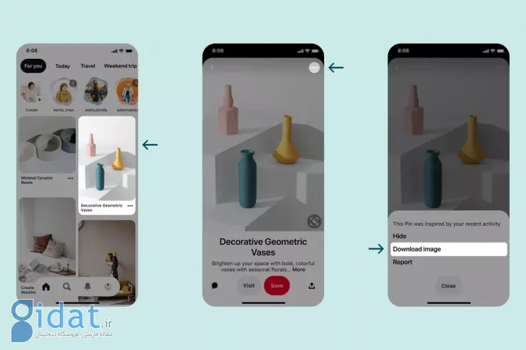 آموزش دانلود عکس از پینترست