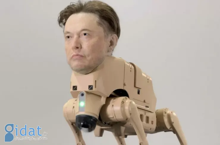 نمایش هنری عجیب: سگ‌های رباتیک با سرهای ایلان ماسک و مارک زاکربرگ! [تماشا کنید]
