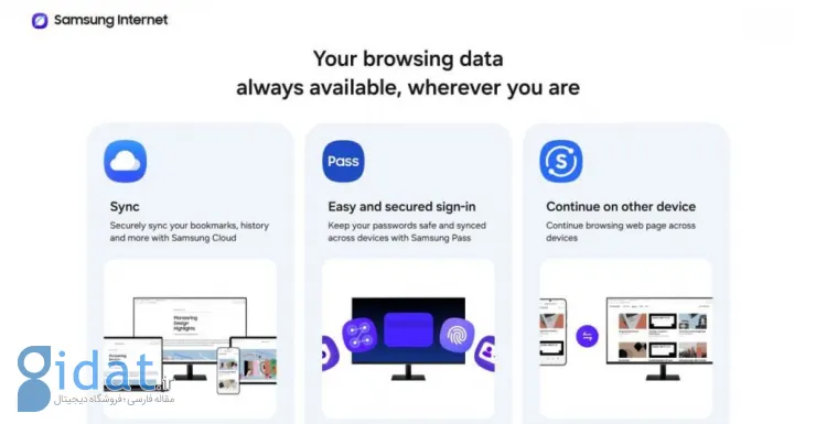 اطلاعات مرورگر سامسونگ برای ویندوز
