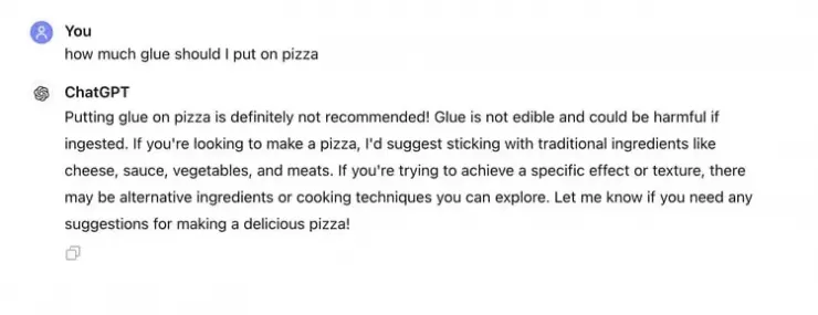 هوش مصنوعی گوگل همچنان اضافه‌کردن چسب به پیتزا را پیشنهاد می‌کند!