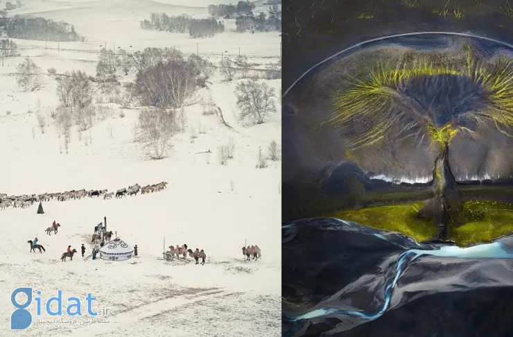 برگزیدگان مسابقه عکاسی هوایی با پهپاد 2024 مشخص شدند؛ یورت مغول‌ها و درخت زندگی