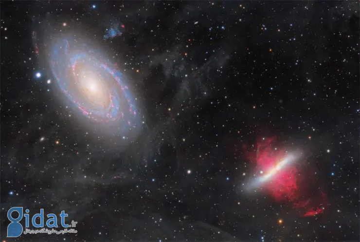 تصویر روز ناسا: جنگ کهکشان‌ها؛ M81 در مقابل M82