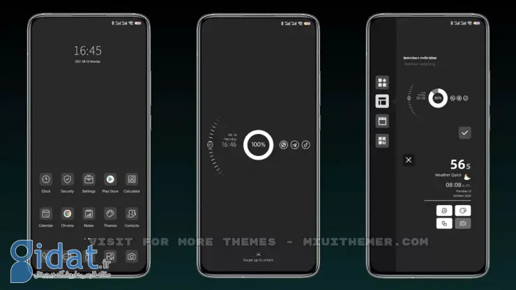 پوسته Extremely Dark v12 برای MIUI بهترین تم های شیائومی