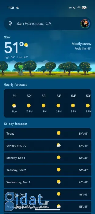 خداحافظی با اپلیکیشن Weather گوگل